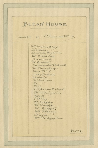 Lijst van personages, c.1920s (pen en inkt met wc op papier) door Joseph Clayton Clarke